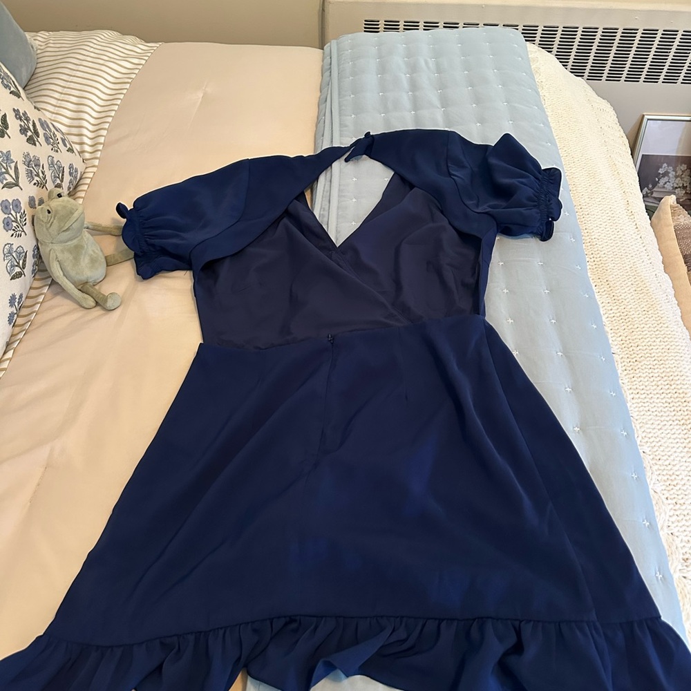 Elegant Navy Backless Dress